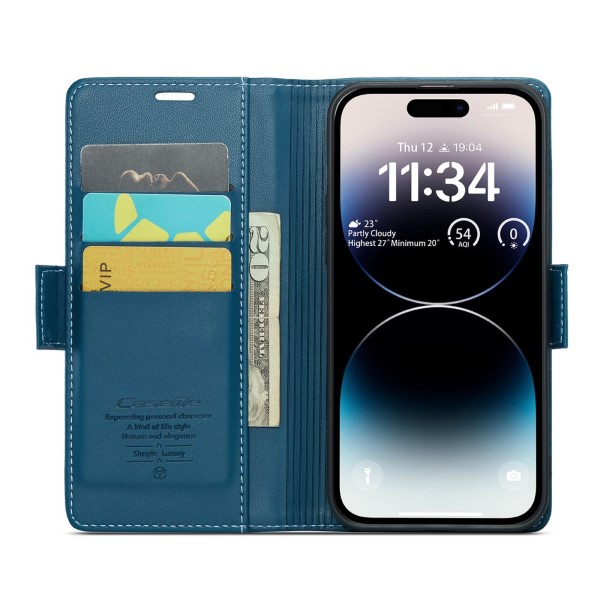 Pouzdro na iPhone 14 Pro Max CASEME Smooth modré