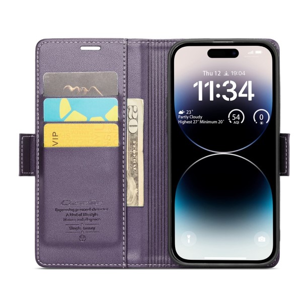 Pouzdro na iPhone 14 Pro Max CASEME Smooth fialové