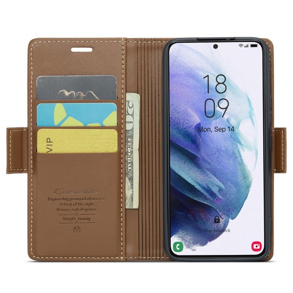 Pouzdro na Samsung Galaxy S21 CASEME smooth hnědé