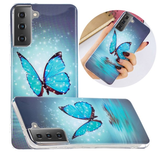 Kryt na Samsung Galaxy S21 svítící Motýl a hvězdy