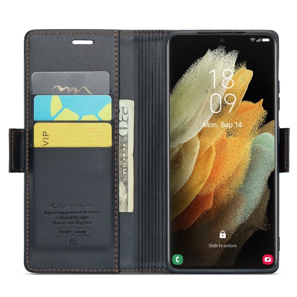 Pouzdro na Samsung Galaxy S21 Ultra CASEME smooth černé