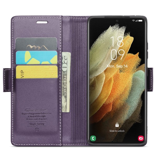 Pouzdro na Samsung Galaxy S21 Ultra CASEME smooth fialové
