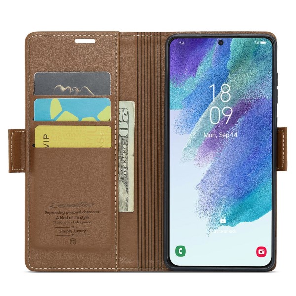 Pouzdro na Samsung Galaxy S21 FE CASEME smooth hnědé