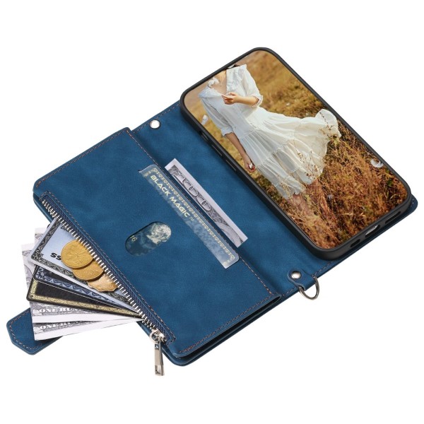 Pouzdro na Samsung Galaxy S21 FE Luxury Double Layer modré