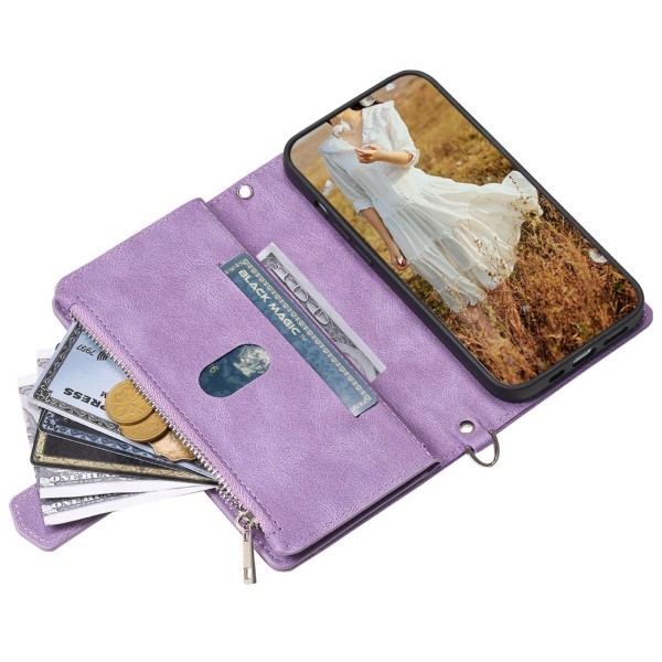 Pouzdro na Samsung Galaxy S21 FE Luxury Double Layer fialové