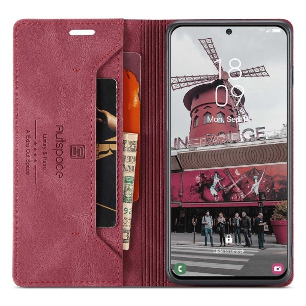 Pouzdro na Samsung Galaxy S21 FE AUTSPACE červené