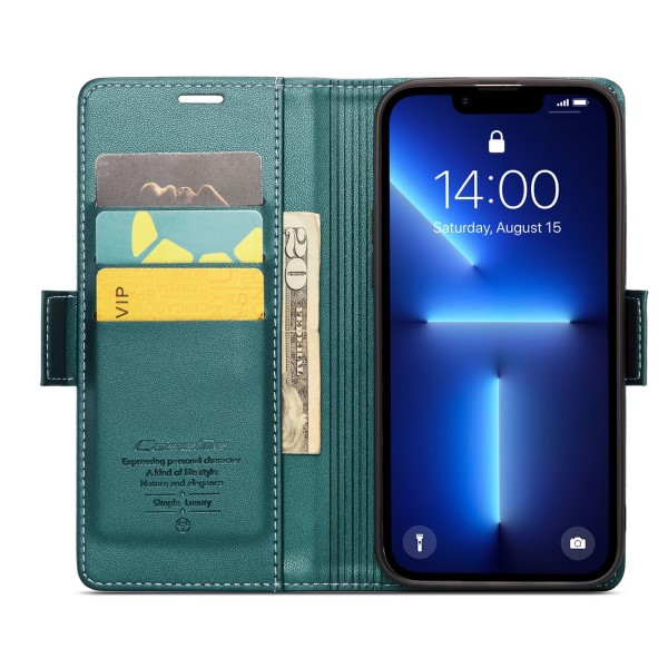 Pouzdro na iPhone 13 Pro Max CASEME smooth zelené