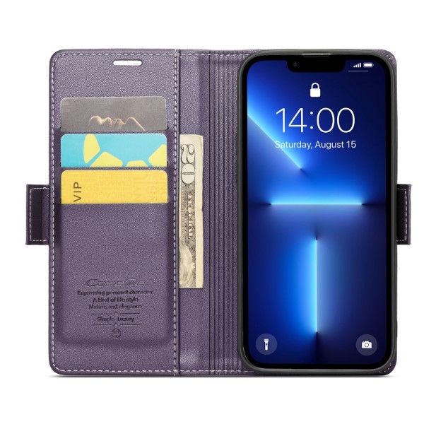 Pouzdro na iPhone 13 Pro Max CASEME smooth fialové