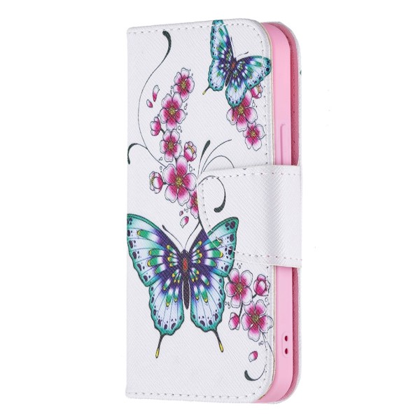 Pouzdro pro iPhone 13 Mini Motýl bílé
