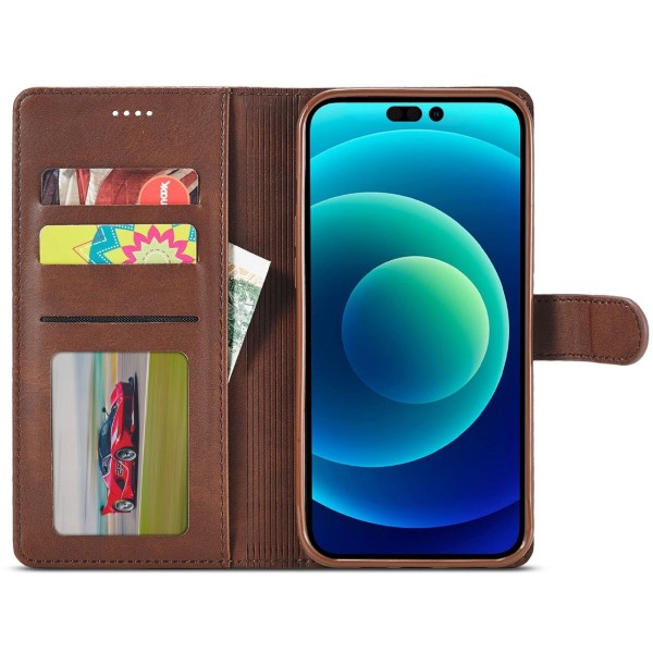 Pouzdro LC.IMEEKE pro iPhone 14 Plus hnědé