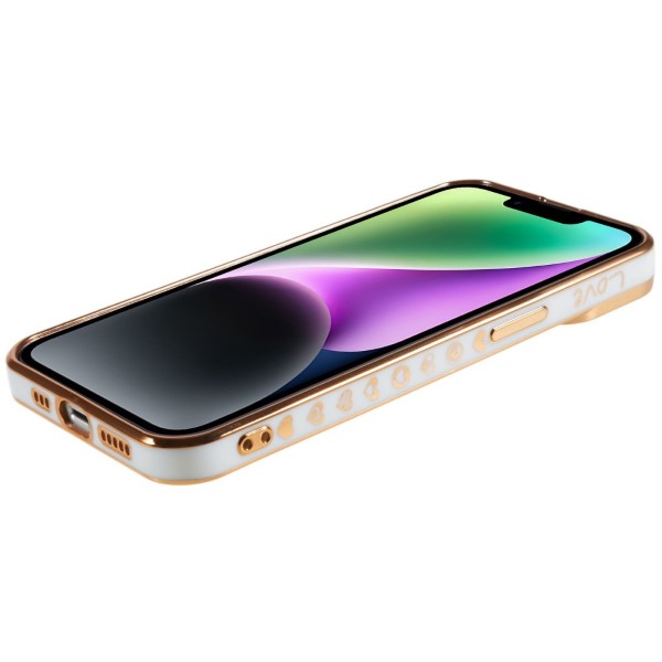 Kryt na iPhone 14 Plus Electroplated srdíčko růžový