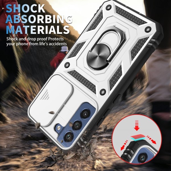 Kryt na Samsung Galaxy S22 odolný s krytkou na fotoaparát bílý