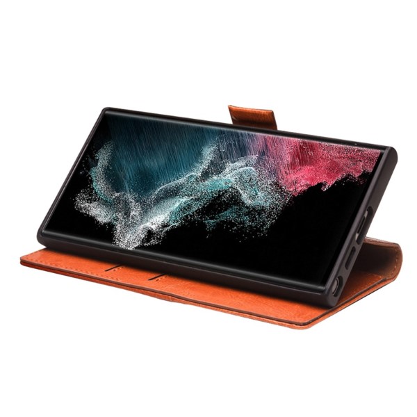 Pouzdro kožené QIALINO na Samsung Galaxy S22 světle hnědé