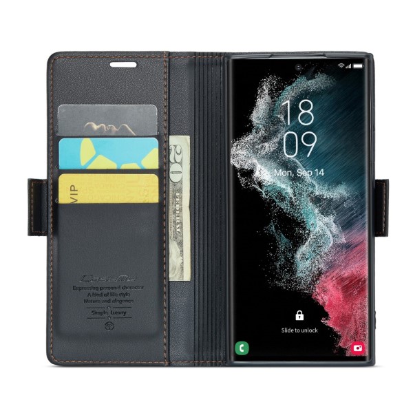 Pouzdro na Samsung Galaxy S22 Ultra CASEME smooth černé