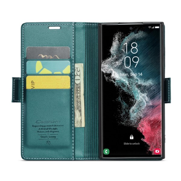 Pouzdro na Samsung Galaxy S22 Ultra CASEME smooth zelené