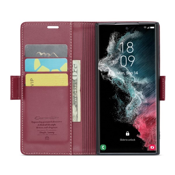 Pouzdro na Samsung Galaxy S22 Ultra CASEME smooth červené