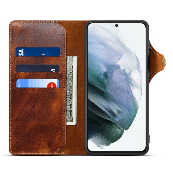 Pouzdro kožené na Samsung Galaxy S23 hnědé