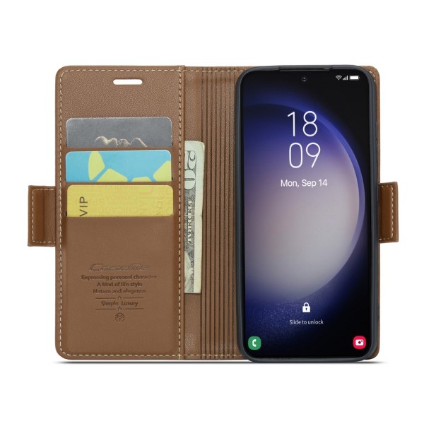 Pouzdro na Samsung Galaxy S23+ CASEME smooth hnědé