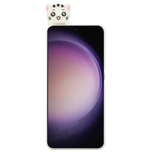 Kryt na Samsung Galaxy S23+ 3D Kotě bílý