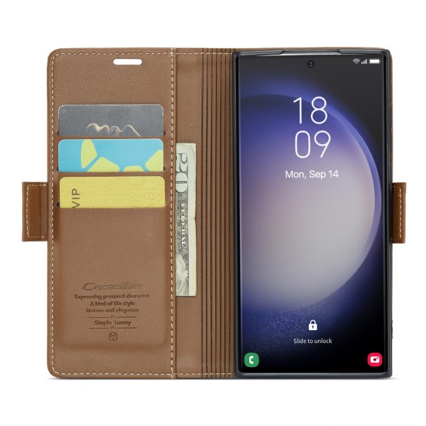 Pouzdro na Samsung Galaxy S23 Ultra CASEME smooth hnědé