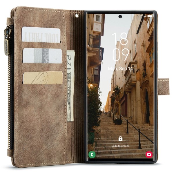 Pouzdro na Samsung Galaxy S23 Ultra CASEME Deluxe hnědé