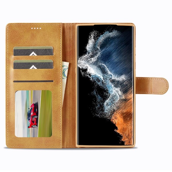 Pouzdro na Samsung Galaxy S23 Ultra LC.IMEEKE světle hnědé