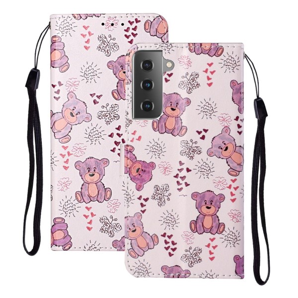 Pouzdro na Samsung Galaxy S21 Plus Medvídek růžové