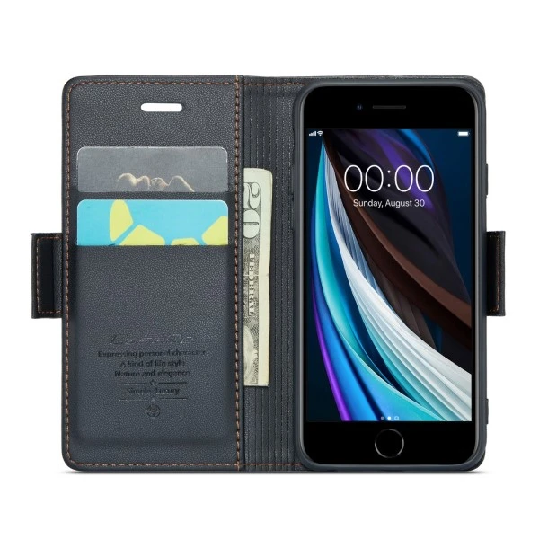 Pouzdro CASEME pro iPhone 7 / 8 / SE (2020/2022) Smooth černé