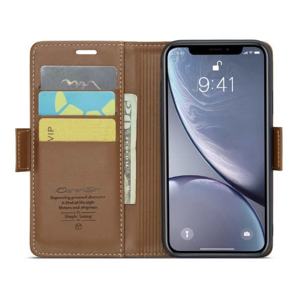 Pouzdro pro iPhone Xr CASEME Smooth hnědé