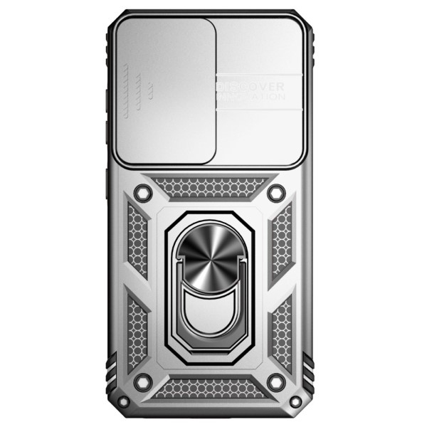 Kryt na Samsung Galaxy S23 FE odolný s krytkou na fotoaparát stříbrný