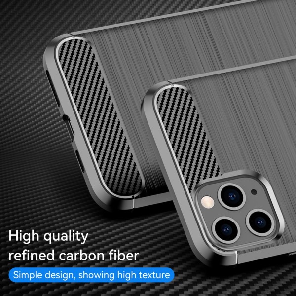 Kryt na iPhone 11 Pro Max gumový Carbon černý