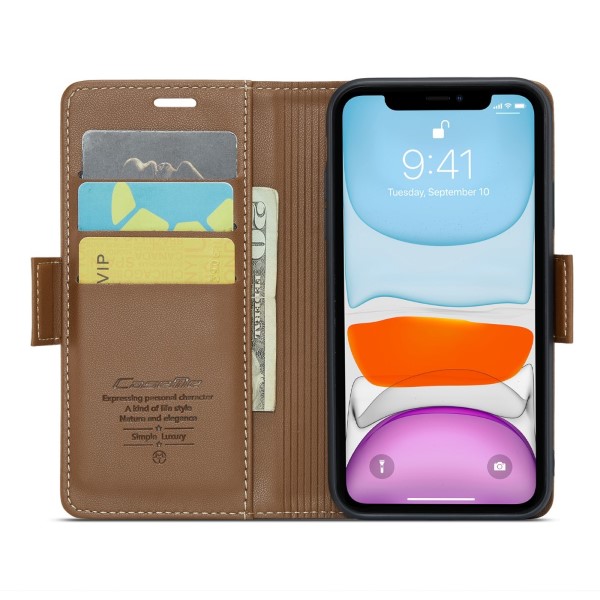 Pouzdro pro iPhone 11 CASEME Smooth hnědé