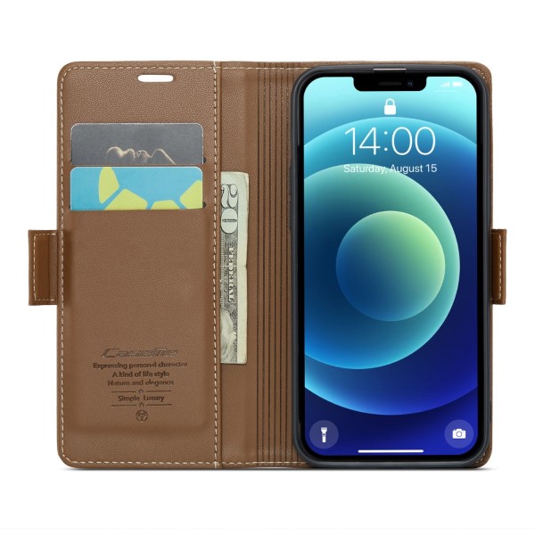 Pouzdro pro iPhone 12 Mini CASEME Smooth hnědé