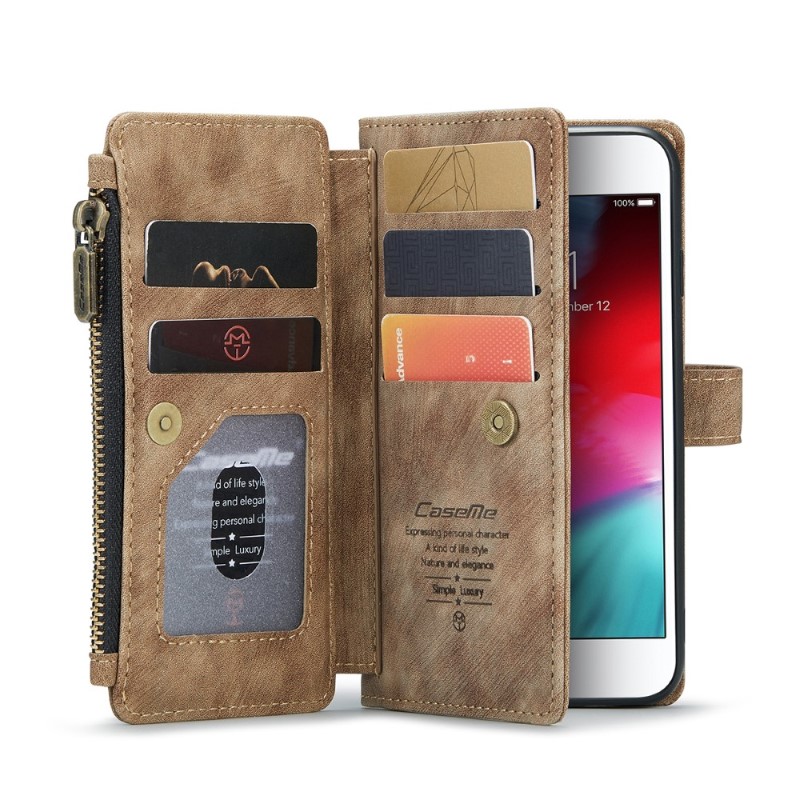Pouzdro pro iPhone 7 / 8 / SE ( 2020 / 2022 ) Luxury Double Layer hnědé