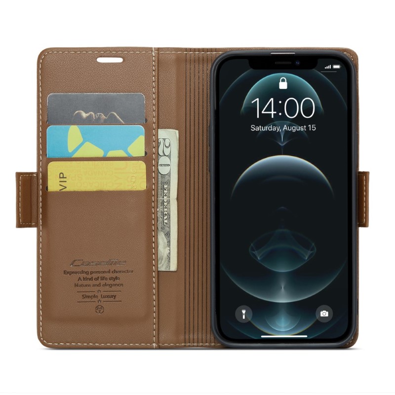 Pouzdro pro iPhone 12 Pro Max CASEME smooth hnědé