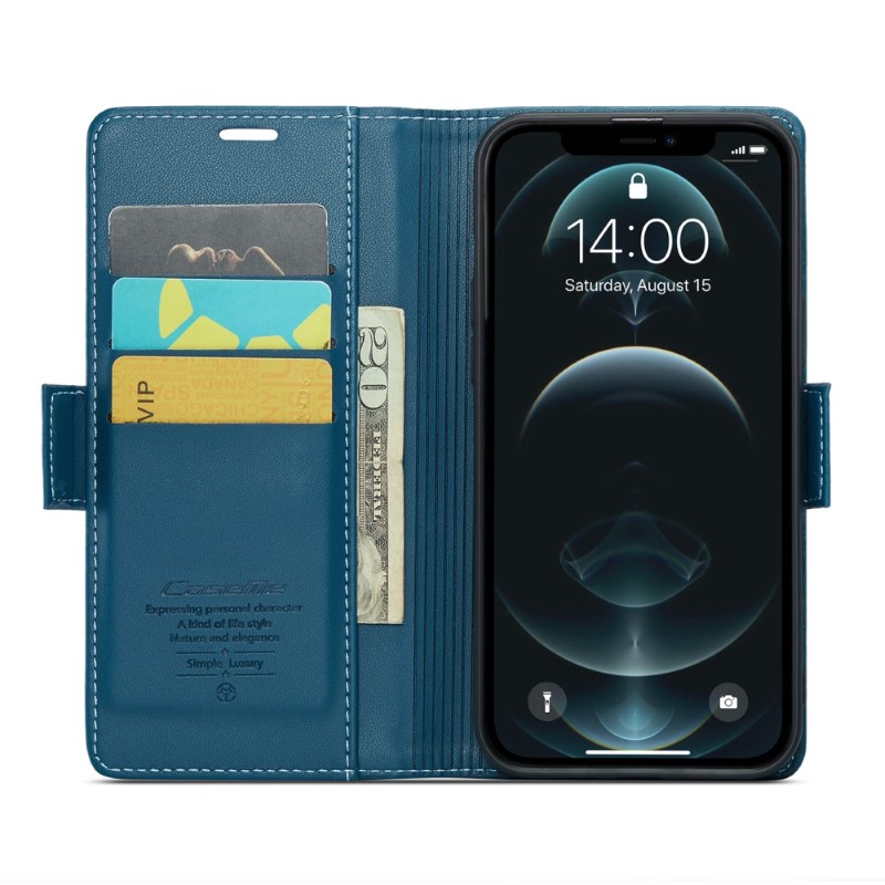 Pouzdro pro iPhone 12 / 12 Pro CASEME smooth modré