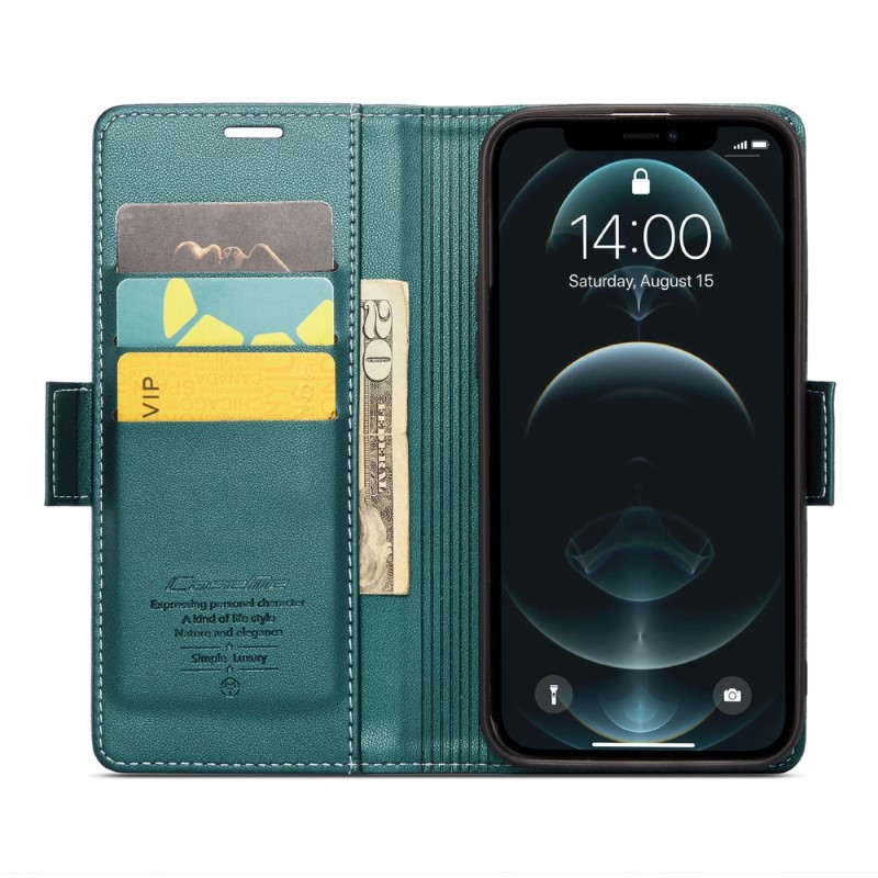 Pouzdro pro iPhone 12 / 12 Pro CASEME smooth zelené