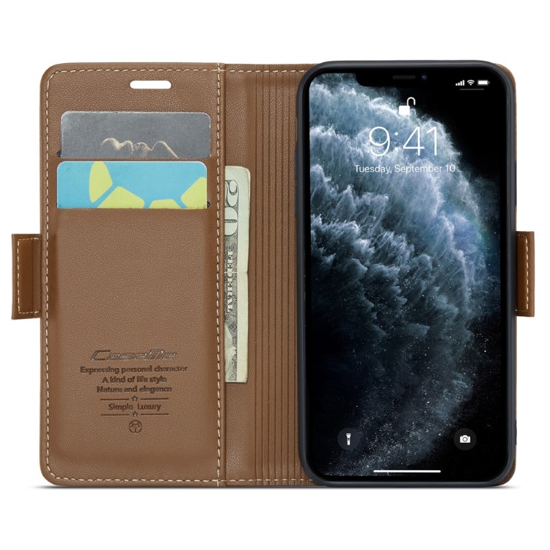 Pouzdro pro iPhone 11 Pro CASEME smooth hnědé