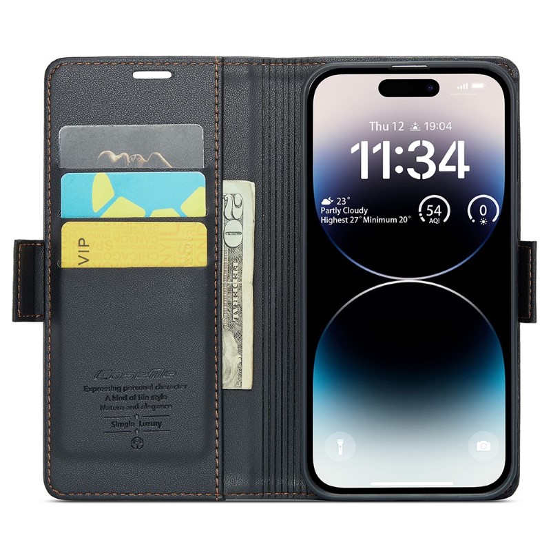Pouzdro na iPhone 15 Pro Max CASEME Smooth černé
