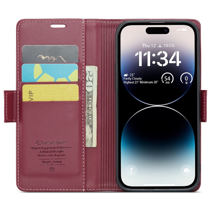 Pouzdro na iPhone 15 Pro Max CASEME Smooth červené
