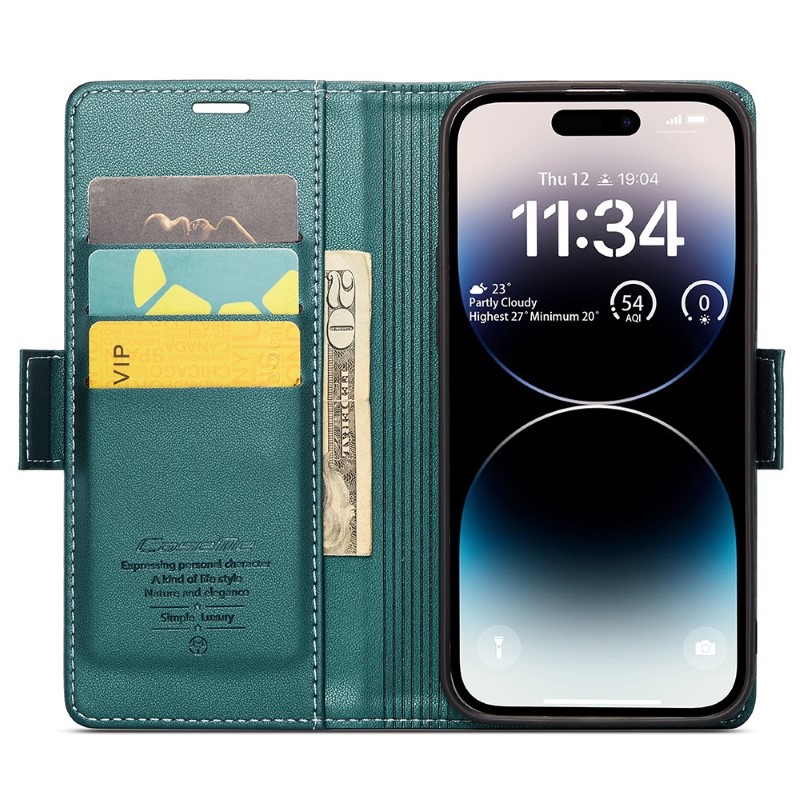 Pouzdro na iPhone 15 Pro Max CASEME Smooth zelené