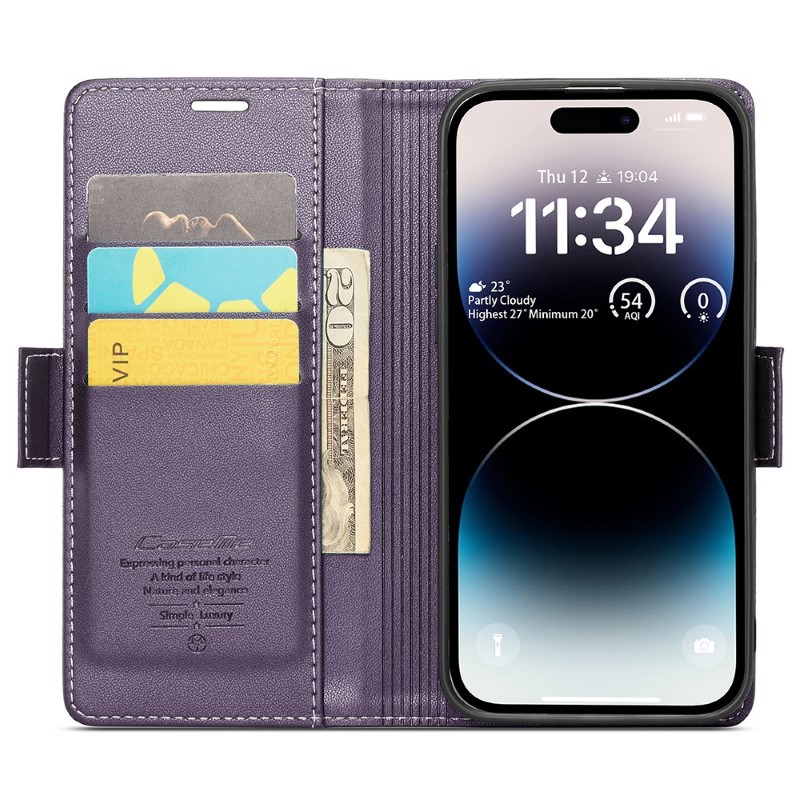 Pouzdro na iPhone 15 Pro Max CASEME Smooth fialové