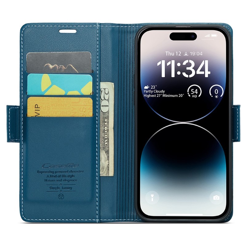 Pouzdro na iPhone 15 Pro Max CASEME Smooth modré