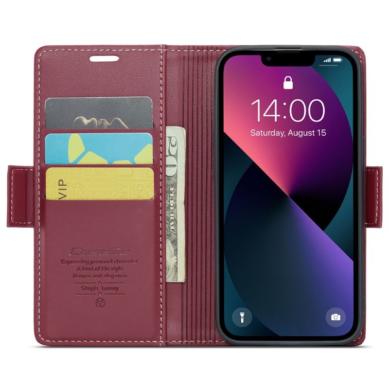 Pouzdro na iPhone 15 CASEME Smooth červené