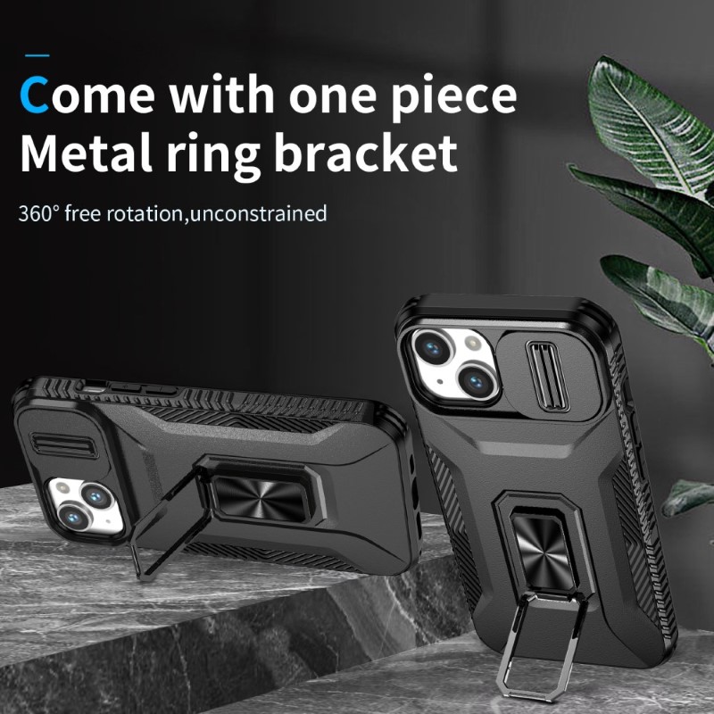 Kryt na iPhone 15 odolný s krytkou na fotoaparát černý