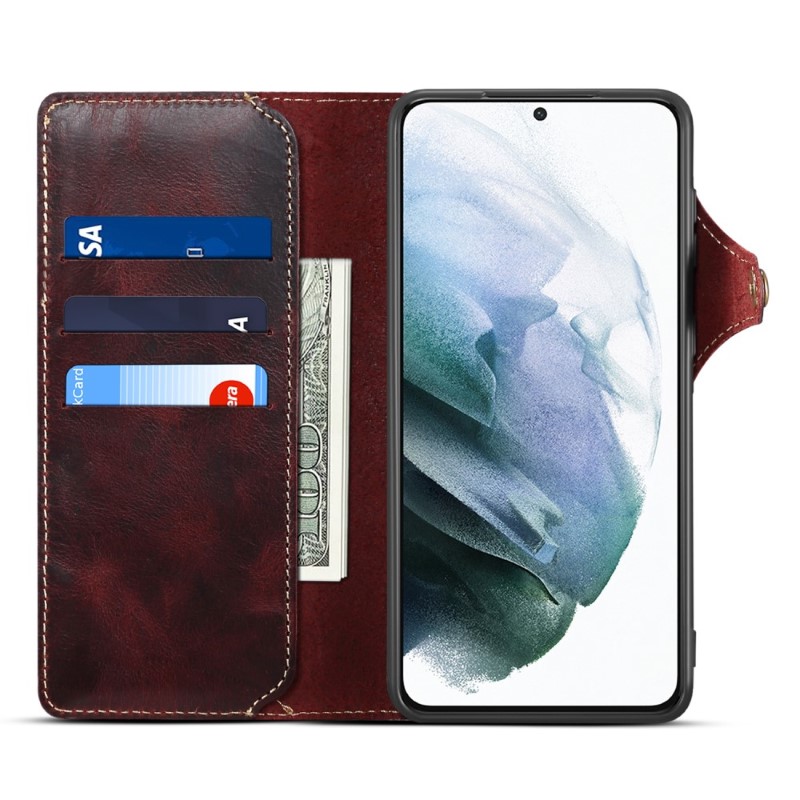 Pouzdro kožené Denior na Samsung Galaxy S23 FE červené