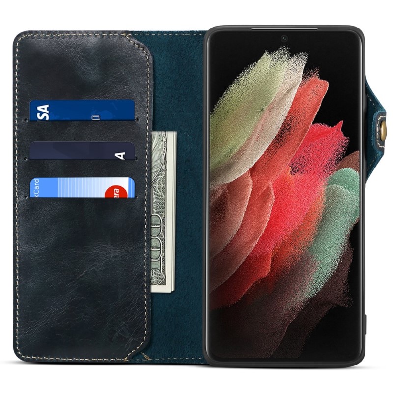 Pouzdro kožené Denior na Samsung Galaxy S24 Ultra modré