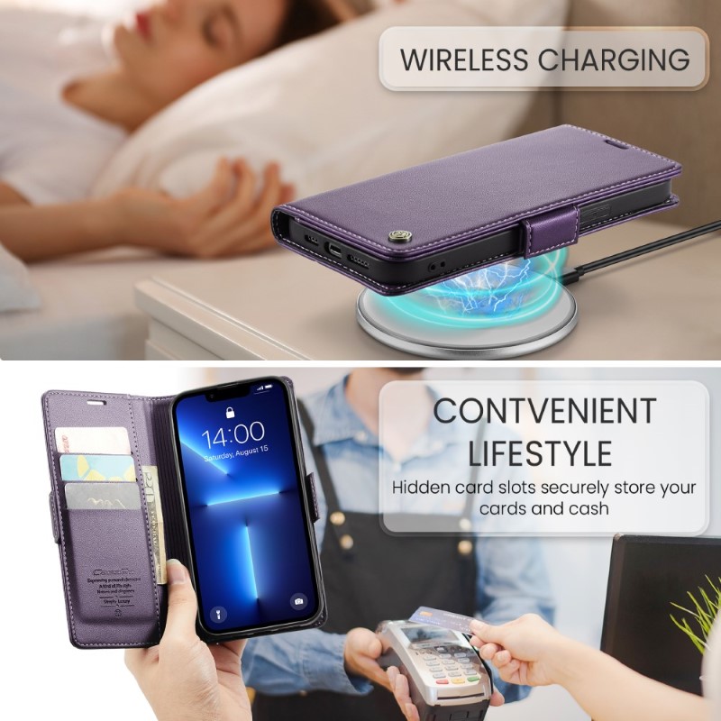 Pouzdro na iPhone 13 Pro CASEME smooth fialové