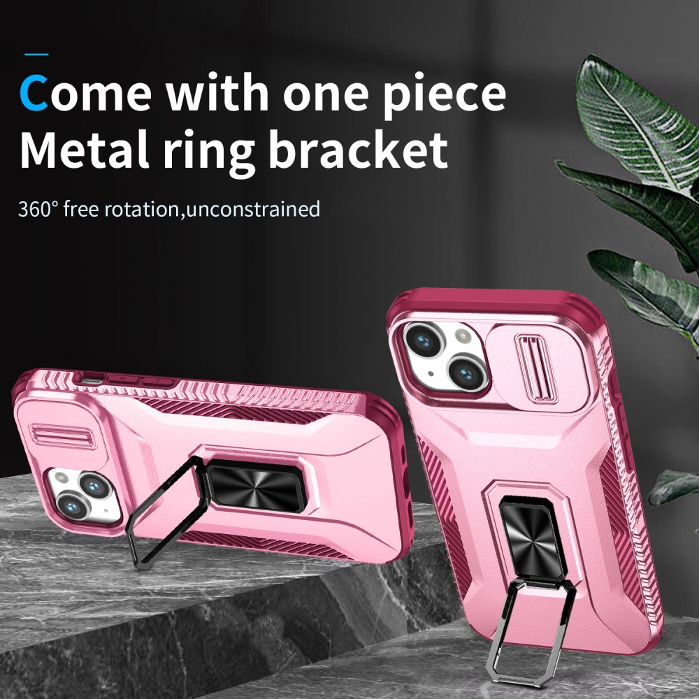 Kryt na iPhone 14 odolný s krytkou na fotoaparát vínový