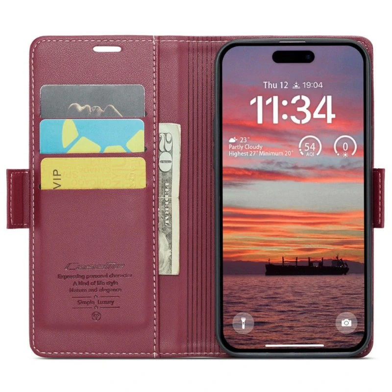 Pouzdro na iPhone 16 CASEME Smooth červené